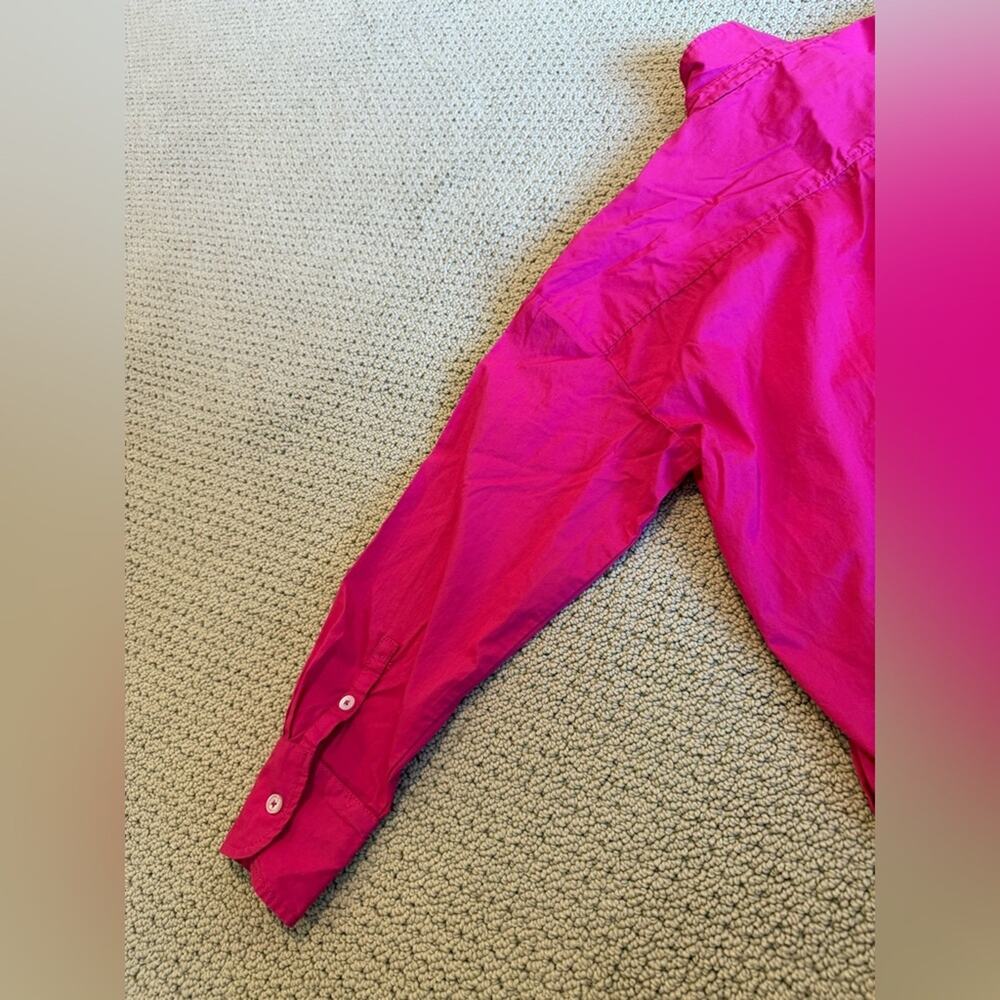 Maeve by Anthropologie Button Down Hot Pink Longsleeve Size XS Oversized - Picture 3 of 9